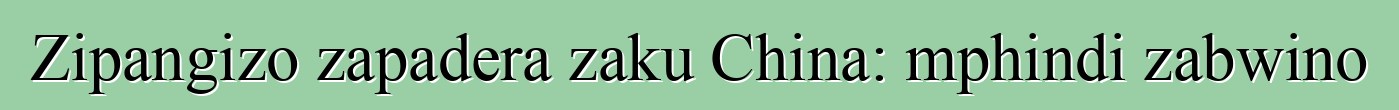 Zipangizo zapadera zaku China: mphindi zabwino