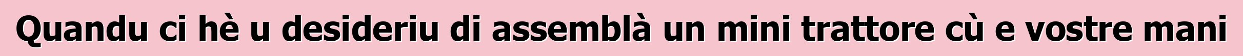 Quandu ci hè u desideriu di assemblà un mini trattore cù e vostre mani