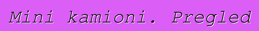 Mini kamioni. Pregled