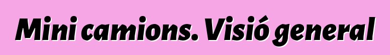 Mini camions. Visió general