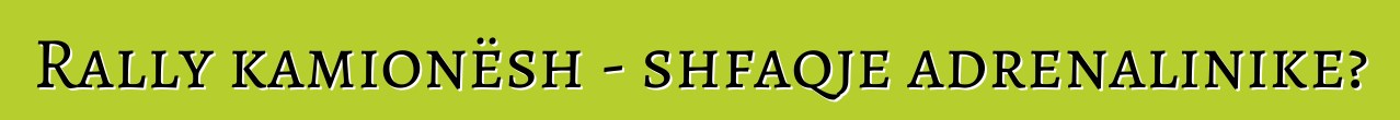 Rally kamionësh - shfaqje adrenalinike?