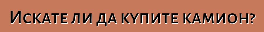 Искате ли да купите камион?