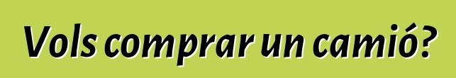 Vols comprar un camió?