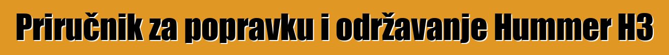 Priručnik za popravku i održavanje Hummer H3