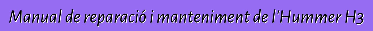 Manual de reparació i manteniment de l'Hummer H3