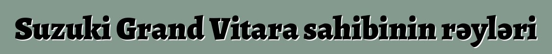 Suzuki Grand Vitara sahibinin rəyləri