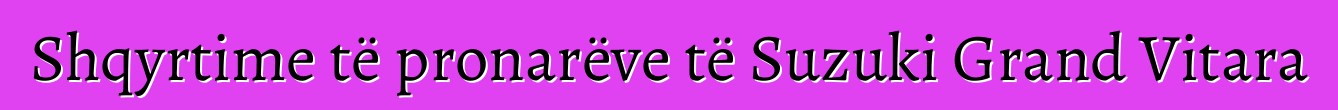 Shqyrtime të pronarëve të Suzuki Grand Vitara