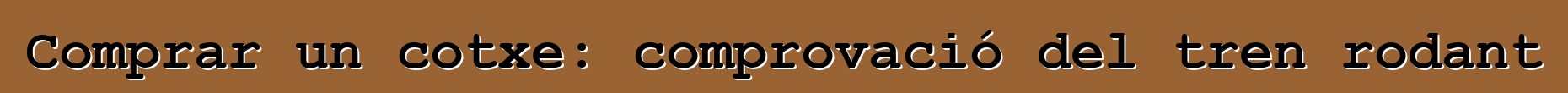 Comprar un cotxe: comprovació del tren rodant