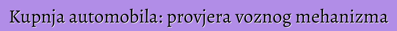 Kupnja automobila: provjera voznog mehanizma