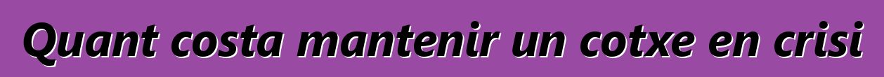 Quant costa mantenir un cotxe en crisi