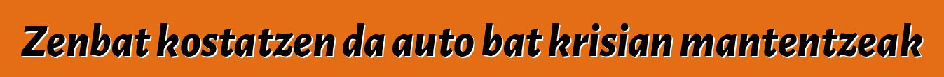 Zenbat kostatzen da auto bat krisian mantentzeak