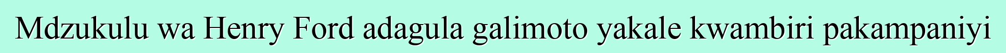 Mdzukulu wa Henry Ford adagula galimoto yakale kwambiri pakampaniyi