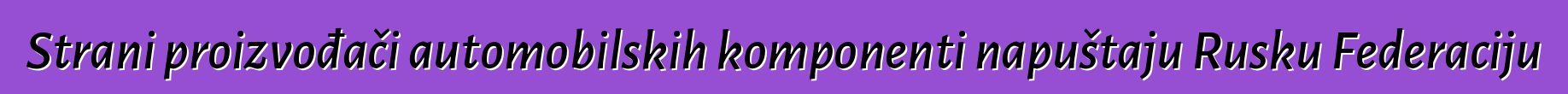 Strani proizvođači automobilskih komponenti napuštaju Rusku Federaciju