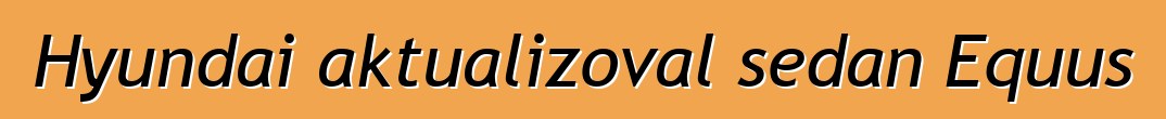 Hyundai aktualizoval sedan Equus