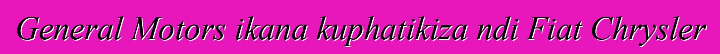 General Motors ikana kuphatikiza ndi Fiat Chrysler