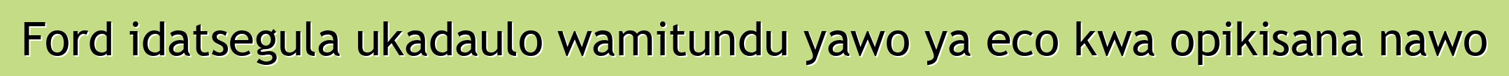Ford idatsegula ukadaulo wamitundu yawo ya eco kwa opikisana nawo