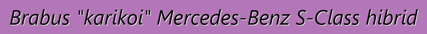 Brabus "karikoi" Mercedes-Benz S-Class hibrid