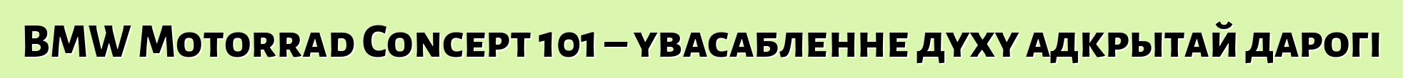 BMW Motorrad Concept 101 – увасабленне духу адкрытай дарогі