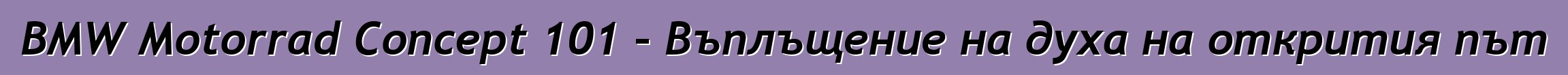 BMW Motorrad Concept 101 – Въплъщение на духа на открития път