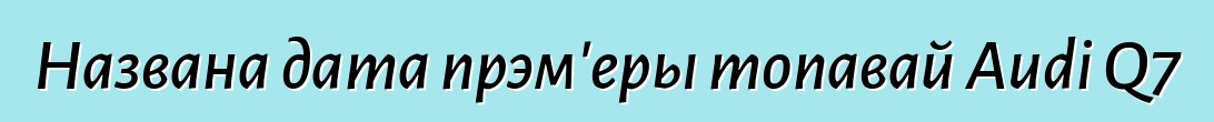 Названа дата прэм'еры топавай Audi Q7