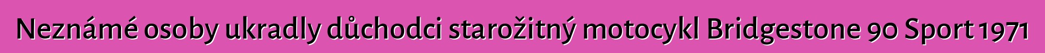 Neznámé osoby ukradly důchodci starožitný motocykl Bridgestone 90 Sport 1971