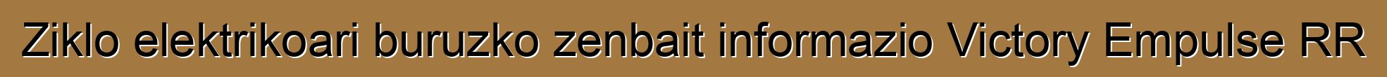 Ziklo elektrikoari buruzko zenbait informazio Victory Empulse RR