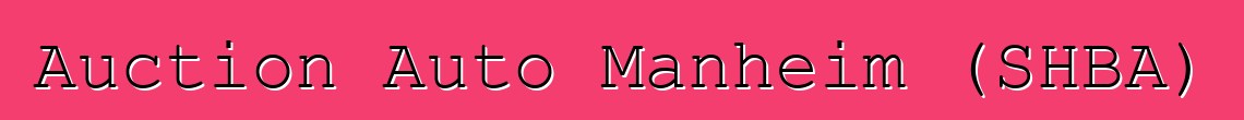 Auction Auto Manheim (SHBA)