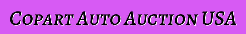 Copart Auto Auction USA
