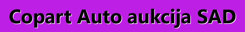 Copart Auto aukcija SAD