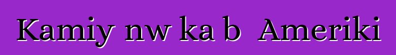 Kamiyɔnw ka bɔ Ameriki