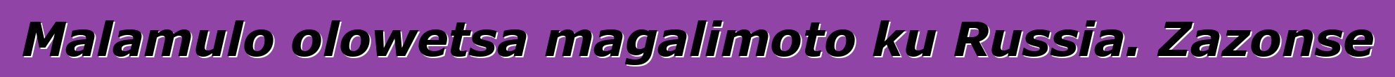 Malamulo olowetsa magalimoto ku Russia. Zazonse