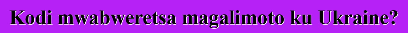 Kodi mwabweretsa magalimoto ku Ukraine?