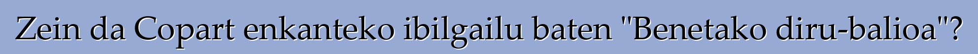 Zein da Copart enkanteko ibilgailu baten "Benetako diru-balioa"?