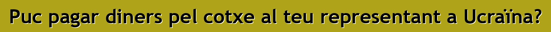 Puc pagar diners pel cotxe al teu representant a Ucraïna?