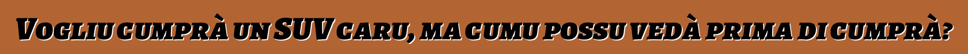 Vogliu cumprà un SUV caru, ma cumu possu vedà prima di cumprà?