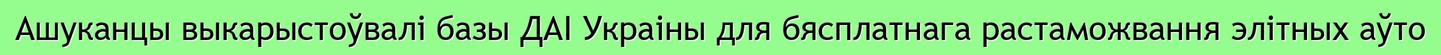 Ашуканцы выкарыстоўвалі базы ДАІ Украіны для бясплатнага растаможвання элітных аўто