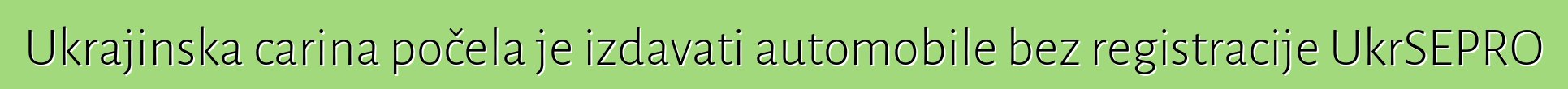 Ukrajinska carina počela je izdavati automobile bez registracije UkrSEPRO