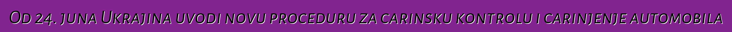 Od 24. juna Ukrajina uvodi novu proceduru za carinsku kontrolu i carinjenje automobila