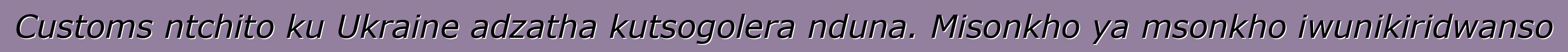 Customs ntchito ku Ukraine adzatha kutsogolera nduna. Misonkho ya msonkho iwunikiridwanso