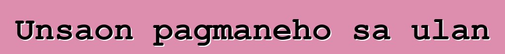 Unsaon pagmaneho sa ulan