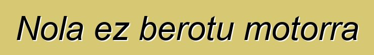 Nola ez berotu motorra
