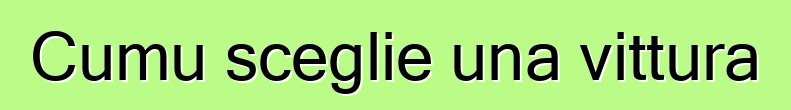 Cumu sceglie una vittura