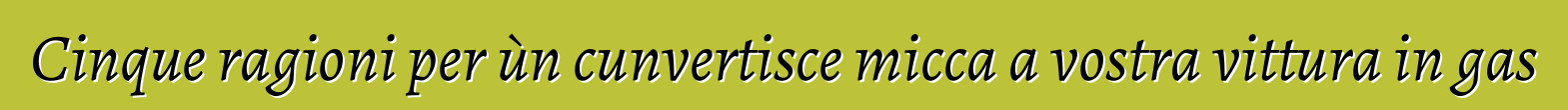 Cinque ragioni per ùn cunvertisce micca a vostra vittura in gas
