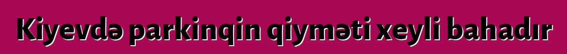 Kiyevdə parkinqin qiyməti xeyli bahadır