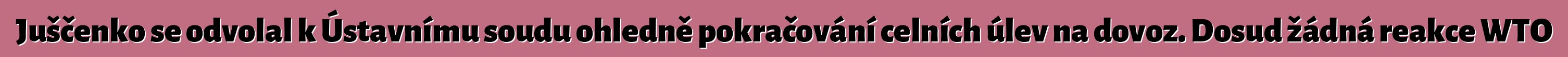 Juščenko se odvolal k Ústavnímu soudu ohledně pokračování celních úlev na dovoz. Dosud žádná reakce WTO