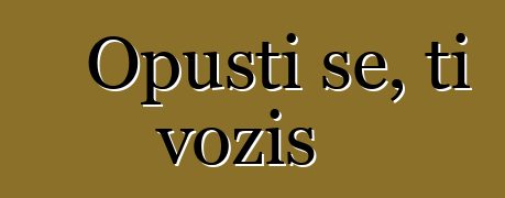 Opusti se, ti voziš