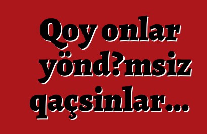 Qoy onlar yöndəmsiz qaçsınlar...