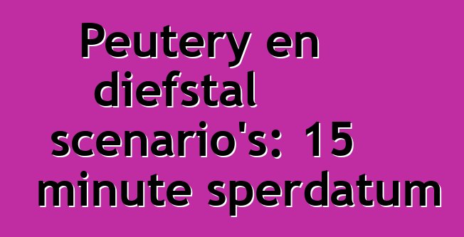 Peutery en diefstal scenario's: 15 minute sperdatum