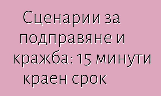 Сценарии за подправяне и кражба: 15 минути краен срок