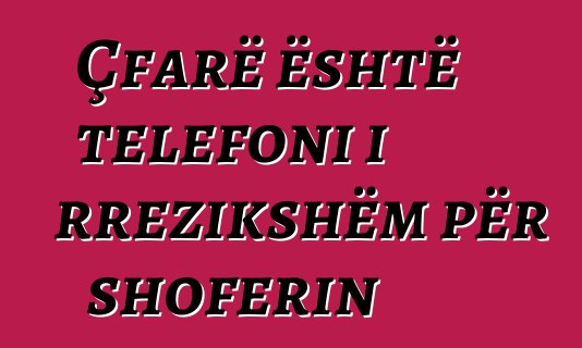 Çfarë është telefoni i rrezikshëm për shoferin